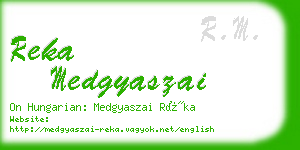 reka medgyaszai business card